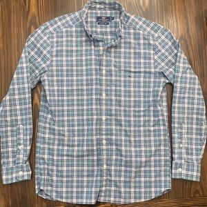 Vineyard Vines Men’s Button Down Classic Fit Size Large Plaid Blue Green
